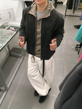 No.1397 diagonal zipper WM hood T (3color)