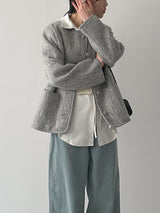 [2oz lining] Hairy wool round jacket