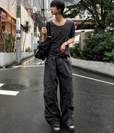 Diagonal Cargo Wide Pants
