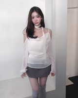 romang drape cut off-shoulder bl tie set