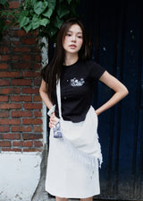 Mini Bag Silver Chain Key Ring_Grey