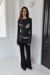 26SS★ TWISTED LACE LAYERED DRAPE T-SHIRT