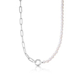 [Worn by Jang Nara, STAYC Sieun, L’Assemble Hyunjin] Freshwater Pearl Chunky Link Chain 925 Silver Necklace N043-01H