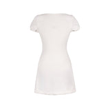 ロゼット リボン ドレス (WHITE)