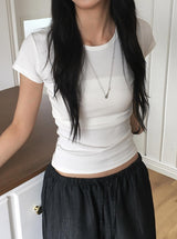 26SS★ [MADE] Ahen Basic Slim Short Sleeve T-shirt