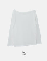 See-through Boat Neck Linen Knit (6color)