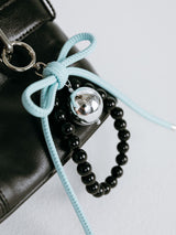 RIBBON BEAD KEYRING / SKYBLUE