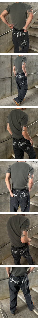[MUSCLE FIT]ピグメントメッシュゴルジハーフニットTシャツ(4color)