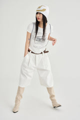TWILL BERMUDA PANTS [WHITE]