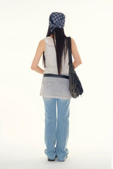 Linen sheer knit onepiece