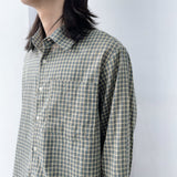 Washed Plaid Long Sleeve Shirt