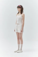 KIRSH PLAIN CHERRY SEMI CROP SLEEVELESS - WHITE