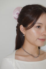 SATIN HEART SCRUNCHIE (BABY PINK)