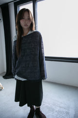 soft slub loose knit top(2colors)
