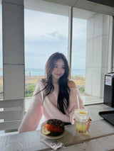 Angora wide shoulder loose fit knitwear