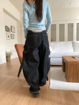 WORK STRIPE BALLOON JEANS