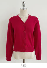 Lensi V-neck basic knit cardigan
