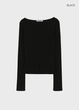 [MADE] Tenlua Wool Tencel Boat Neck Long Sleeve Tee (50% Tencel)