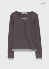 [MADE] Yuriae Layered Henley Long-Sleeve Tee