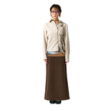 エクストラボタンストライプシャツ (BROWN)