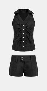 Lene Pinstripe Two Piece Set
