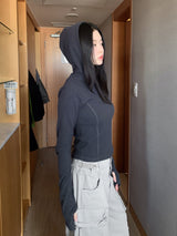  LINE HOOD HALF ZIP-UP
