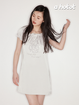 Bear rhinestone satin dress