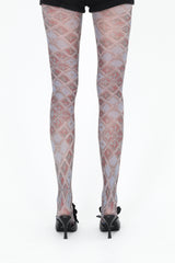 DYB STOCKING #04 BLUE CHECK TILE