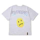 Abandoned Oversized Short Sleeves T-Shirts White Melange / Black
