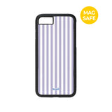 【MADE】パステル ストライプ パープルブルー アイフォン ケース [Glossy Glass/Magsafe]