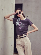 [LINE] ショルダーストラッププリントTシャツ
