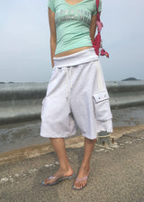 TRACK EYELET BERMUDA PANTS (3color)