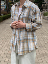 オールデイ チェック レイヤード ロングスリーブシャツ