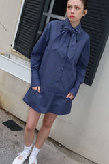 LOW LINE CHECK JUMPSUIT_NAVY