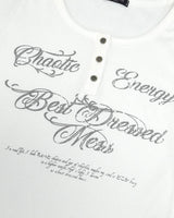 BDM Henley Neck Long Sleeve White