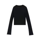 asymmetrical neckline fitted top