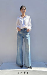 レギュラーセミブーツカットデニムパンツ code 25007