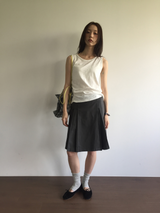 Fold wrap midi skirt (2color)