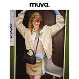 muva. Mini Roll Bag, Genuine‑Leather Niche Handbag, Viral Mini Tote for Carrying Daily Work Essentials, New Arrival Aug 2