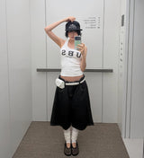 トラック ステッチ バミューダ デニム