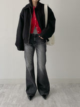 [unisex] 641 cat-washed bootcut denim pants