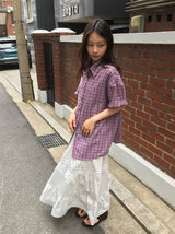26SS★ [BAONHAUS] キネンズオーバーチェック半袖シャツ