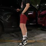 Liu Washing Cotton Banding Shorts