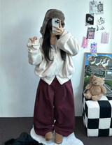 M,XL🤎2サイズ🤎 ダブルピンタックワイドロングバルーンパンツ ❤🤎🖤🩶4カラー