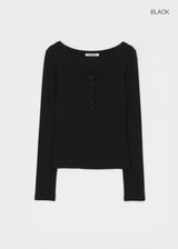 [MADE] Karl Henley Neck Long Sleeve Tee