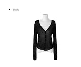 Oppo Two-Way Button Ribbed Knit Cardigan