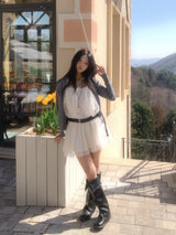 Mellow Slit Neck Button Knit Cardigan