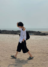 EYELET LINE BERMUDA PANTS