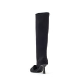 Cut-Out Pull-On Boots Heel(Black)