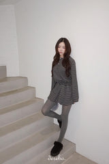 wool fleece stripe strap pumpkin dress